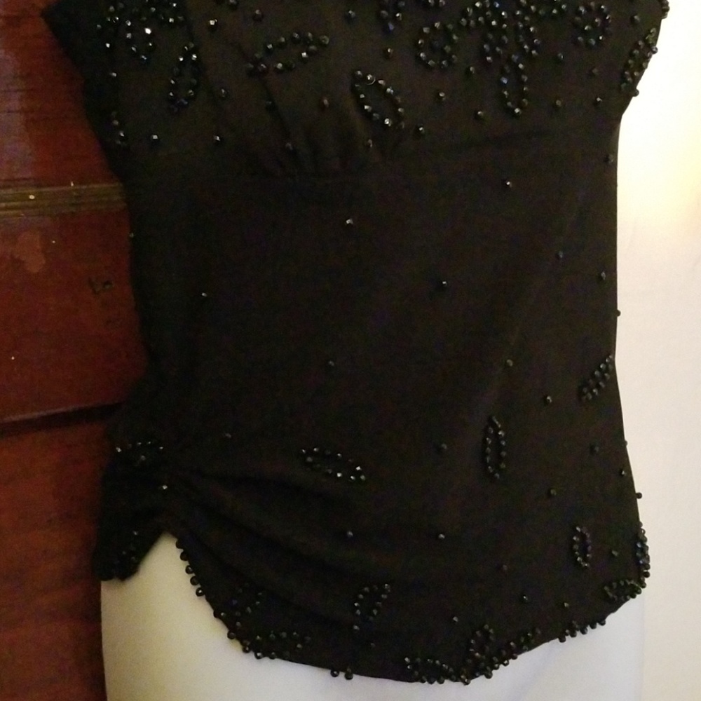 Get 3 for $20. Black beaded blouse - Picture 3 of 4